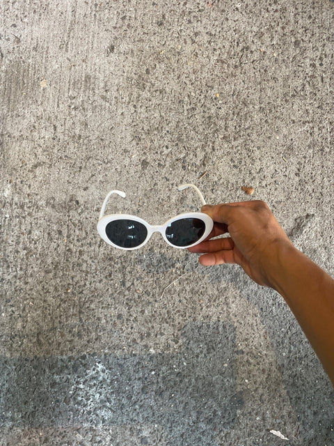 Oval White Sunglasses
