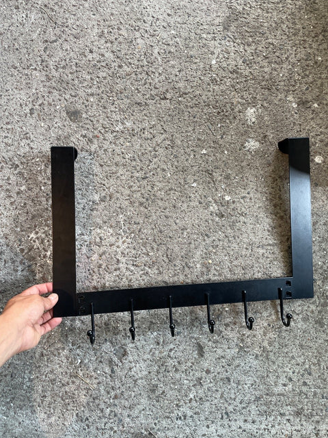 Over-the-Door Black Hook Rack