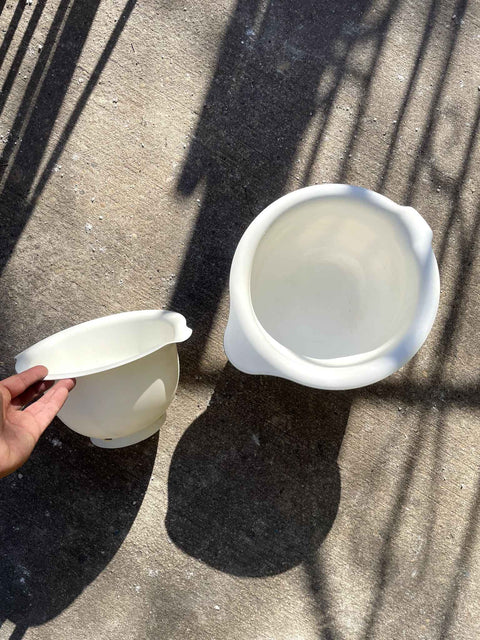 Pair of White Mixing Bowls