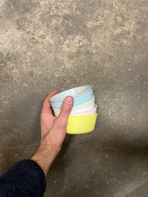Pastel Plastic Bowls Stacked