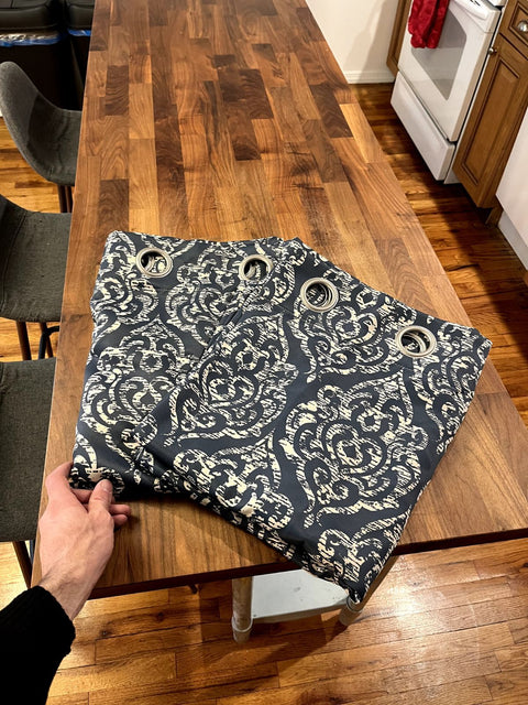 Two Patterned Blackout Curtains, 50x65" Each