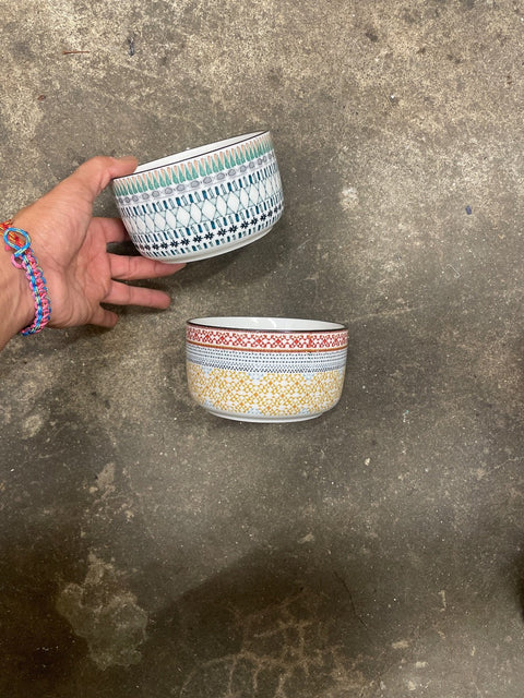 Patterned Ceramic Bowls Set