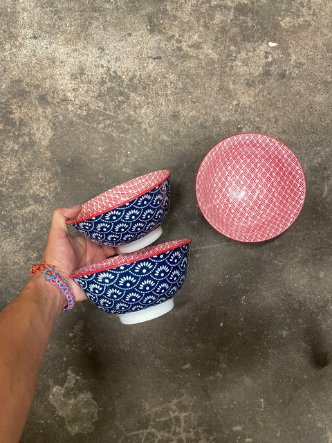 Patterned Ramen Bowls Set