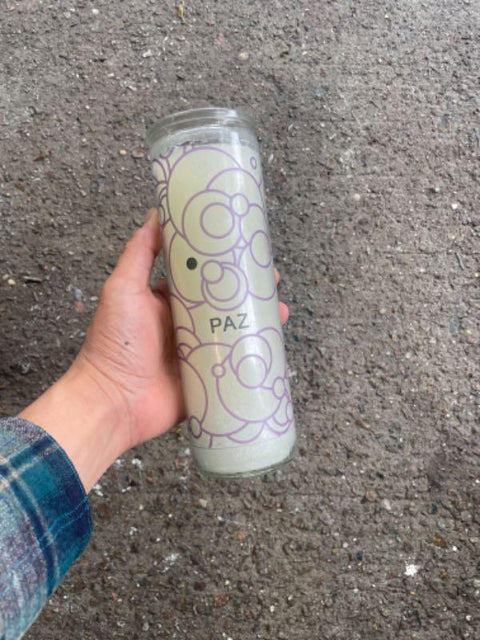 Peace Candle With Lavender Design