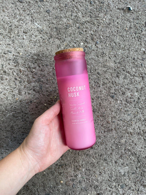 Pink Coconut Husk Candle
