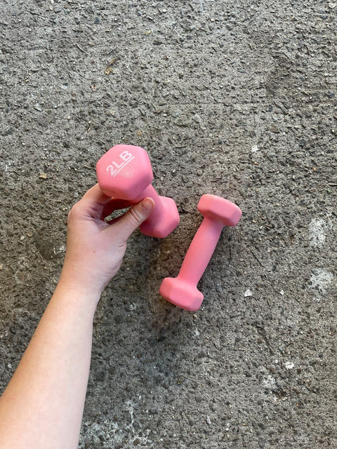 Pink Dumbbells, Two Pounds Each