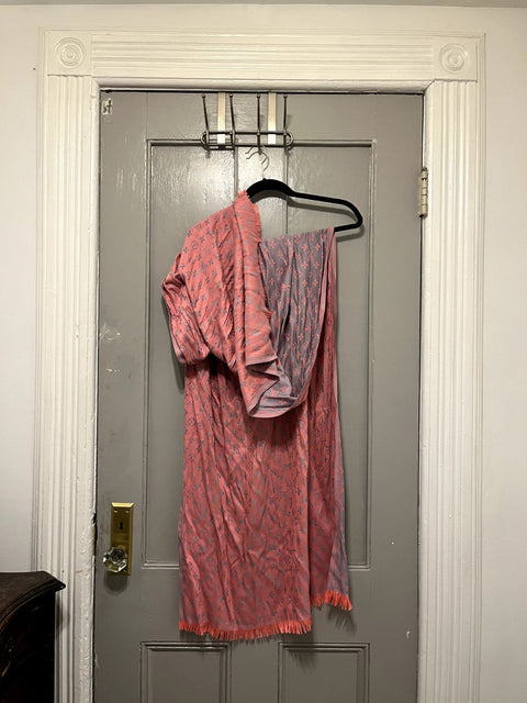 Pink & Grey Louis Vuitton Cashmere Blend Scarf/Shawl
