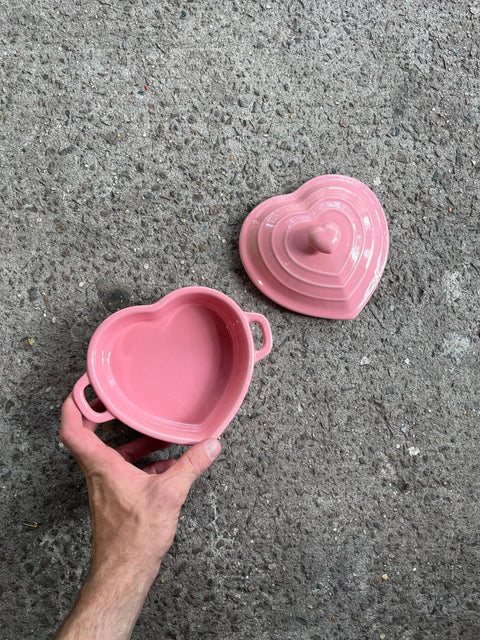 Pink Heart Ceramic Dish