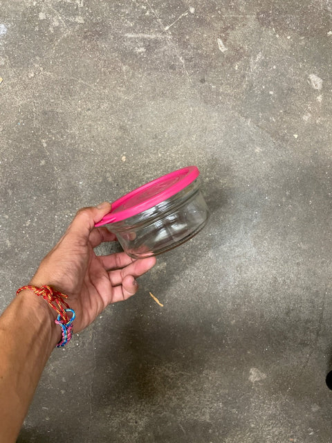 Pink Lidded Glass Jar