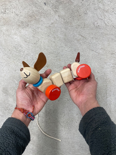 PlanToys Wooden Pull-Along Dog