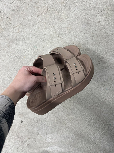 Plastic Beige Sandals, Sz US 8