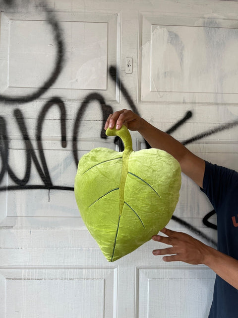 Plush Green Leaf Pillow