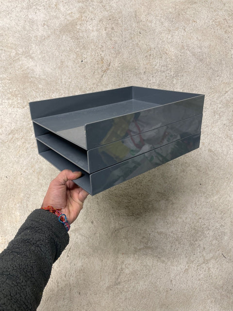 Poppin Gray Desk Paper Organizer