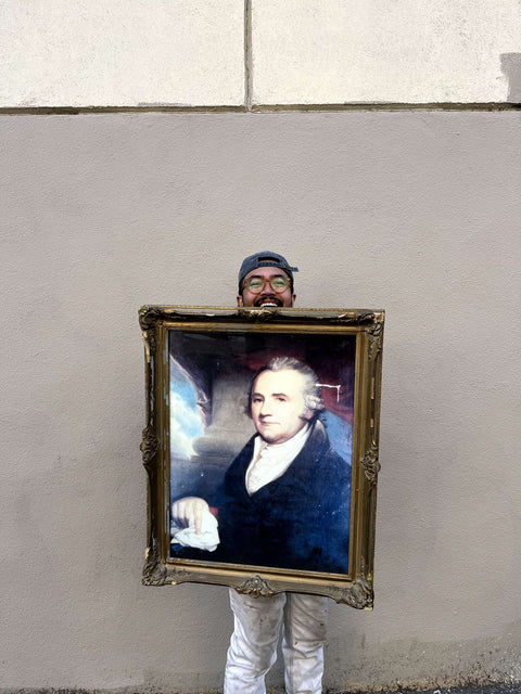 Portrait Of Maybe One Of The 1st US Presidents In An Old Frame