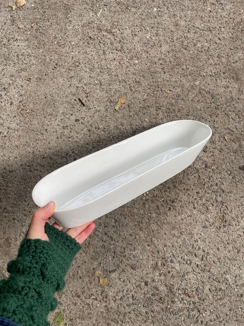 Portuguese Sleek White Serving Dish