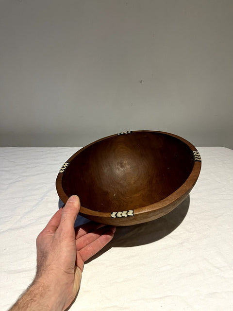 Pretty African Olive Wood Serving Bowl