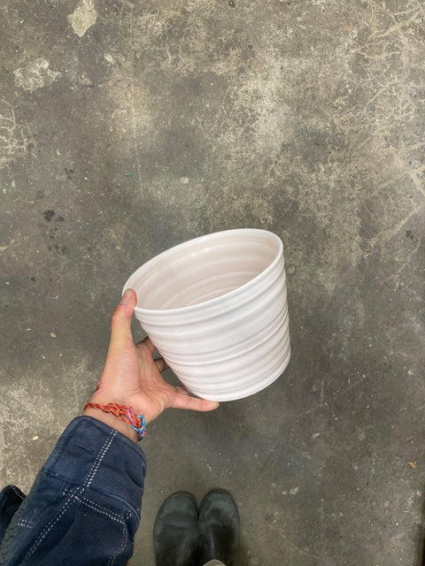 Pretty Made in Germany Ribbed Ceramic Planter