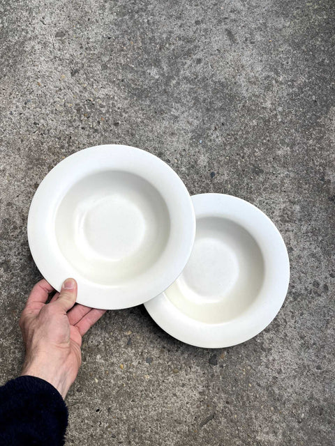 Pretty White Soup Plates