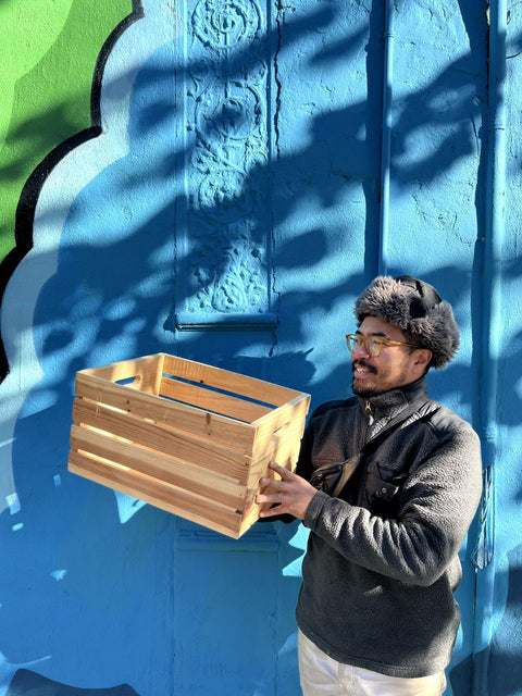 Pretty Wooden Storage Box, 18x13x9"