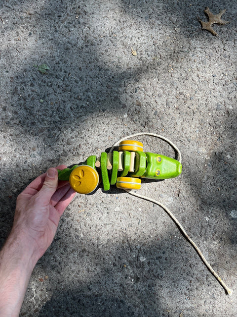 Pull Along Wooden Alligator Toy