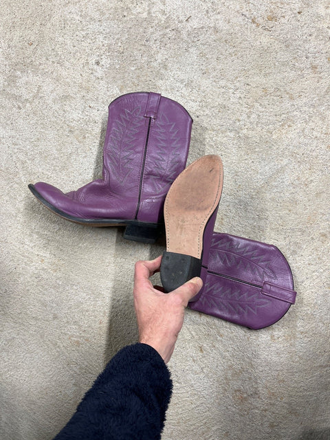 Purple Cowboy Boots, Size US 7W or 38 EU