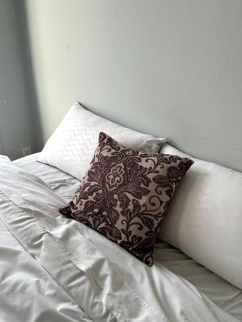 Purple Embroidered Throw Pillow (Small Stitch Needed)
