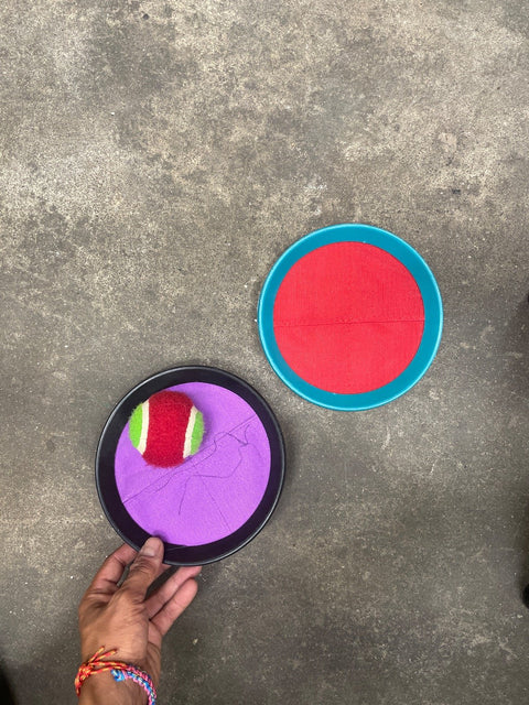 Purple & Red Toss And Catch Game