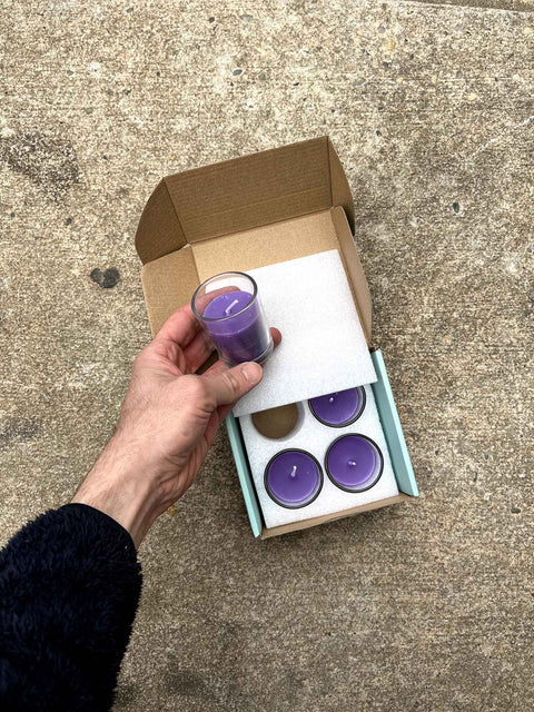 Purple Votive Candles Set