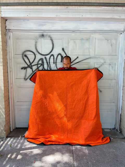 Quilted Orange Furniture Moving Blanket