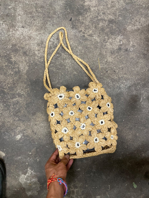 Raffia Flower Purse