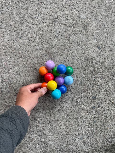 Rainbow Wooden Balls