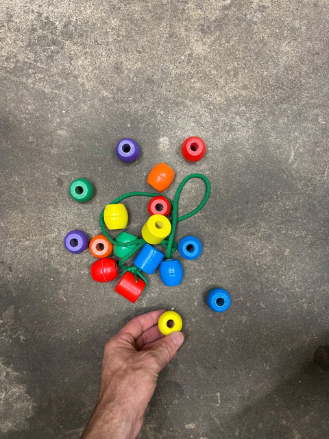 Rainbow Wooden Lacing Beads