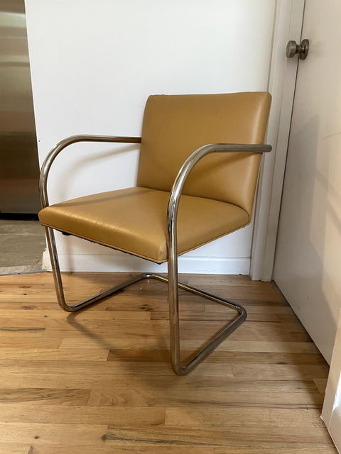 Ralph Lauren Yellow Accent Chair with Cat Scratches