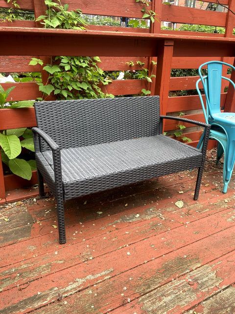 2 People Rattan Garden Bench