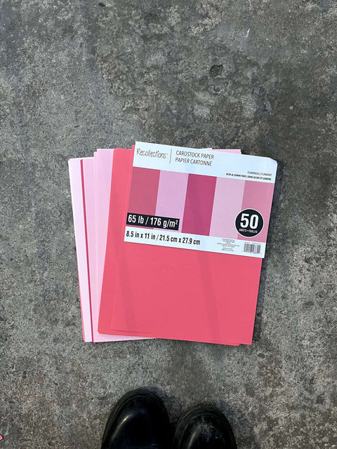 Pink / Red Architecture Cardstock Paper