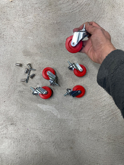 Red Caster Wheel Set