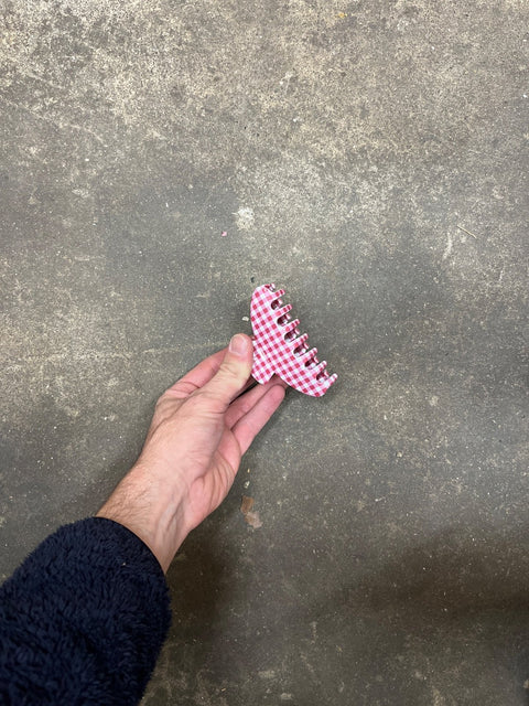 Red Gingham Hair Claw