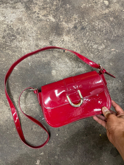Red Patent Leather Shoulder Bag