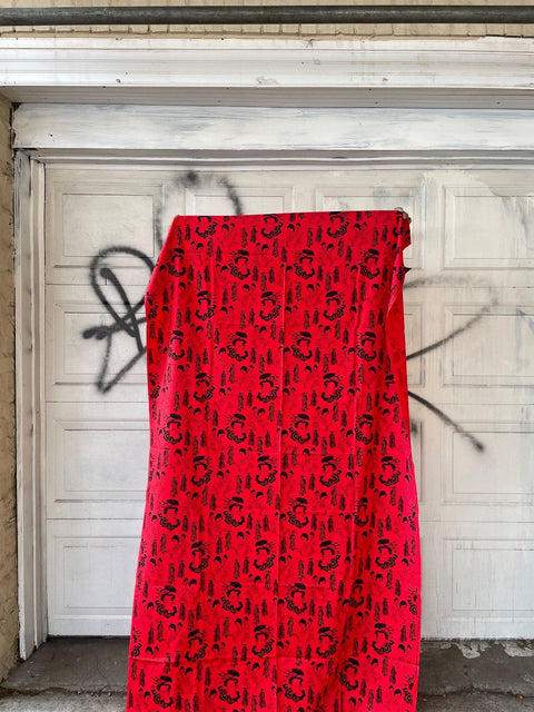 Red Patterned Japanese Fabric