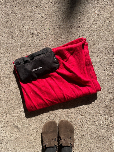 Red Roll-Up Blanket