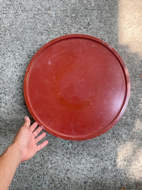 Red Round Wooden Lazy Susan