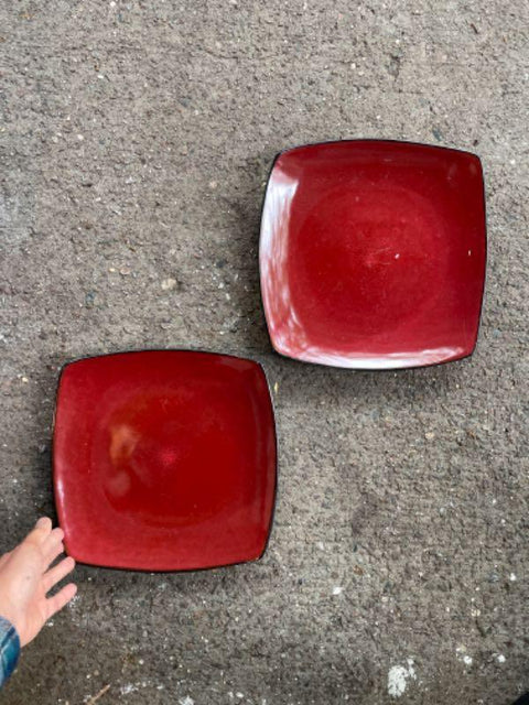Red Square Dinner Plates