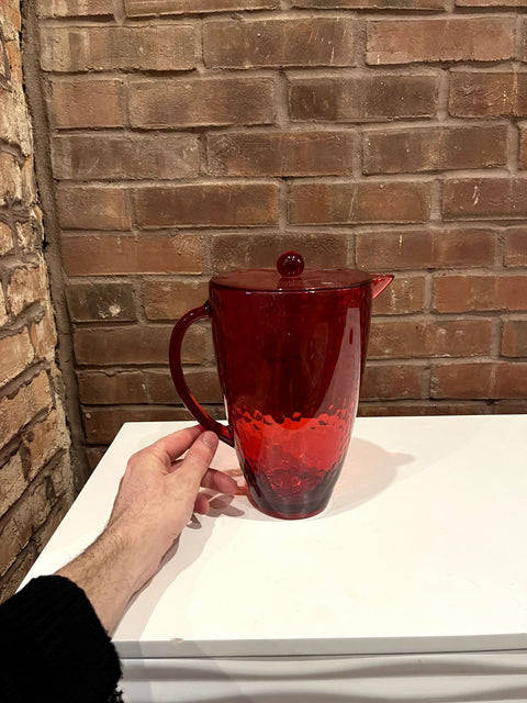 Red Textured Plastic Pitcher