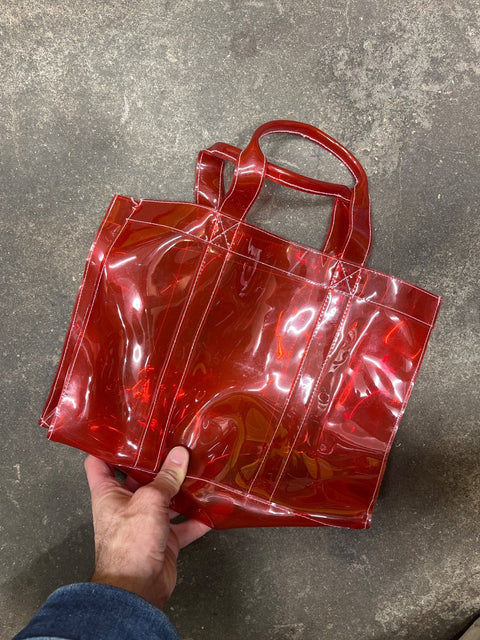 Red Vinyl Tote Bag