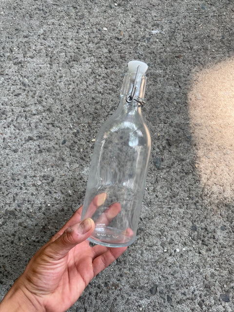 Refillable Clear Glass Bottle