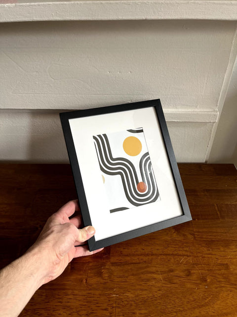 Retro Artwork In Small Black Frame, 9x11"