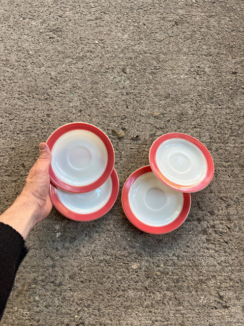 Retro Coral Saucer Set