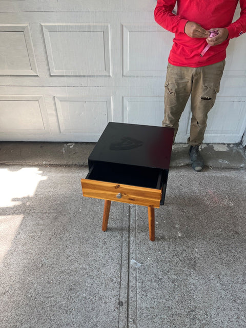 Retro Wooden Nightstand, 16x16x24"