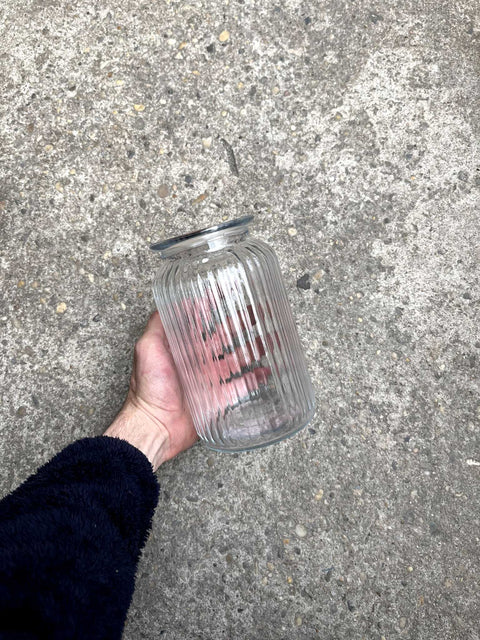 Ribbed Glass Vase