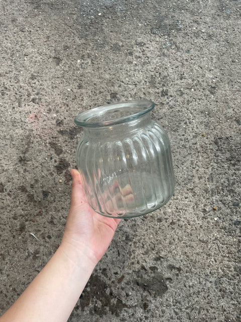 Ribbed Glass Vase